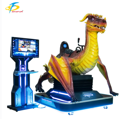 Machine de cinéma VR 1 place UN Dinosaur avec lunettes DPVR E3-S, 55 jeux, effets de rugissement de dinosaure, design unique pour les arcades, les centres commerciaux, les parcs à thème et les centres de divertissement