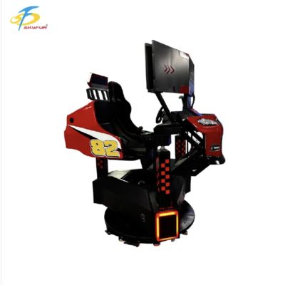 Borne d'arcade de course rouge à 3 écrans – Rotation à 360°, retour de force, audio 3D, taux de rafraîchissement élevé, simulateur de conduite VR immersif pour les centres de loisirs et les salles d'arcade
