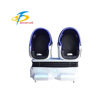 9D VR Egg Cinema Double Seats ️ Immersive VR Motion Chair avec plus de 100 films et 15 jeux, sièges dynamiques, effets d'air et de vibration pour les arcades