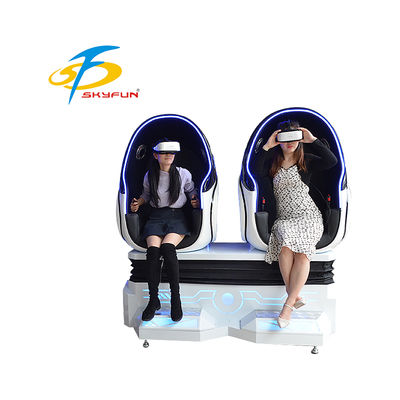 9D VR Egg Cinema Double Seats ️ Immersive VR Motion Chair avec plus de 100 films et 15 jeux, sièges dynamiques, effets d'air et de vibration pour les arcades