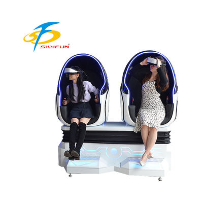 9D VR Egg Cinema Double Seats ️ Immersive VR Motion Chair avec plus de 100 films et 15 jeux, sièges dynamiques, effets d'air et de vibration pour les arcades