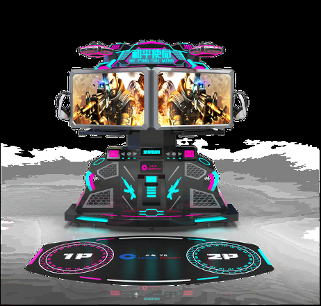 Plateforme interactive double scène VR Peace Mission | Batailles VR connectées, plus de 100 jeux, casque VR haute résolution, son surround, moniteur 42 pouces – Fabricant SKYFUN