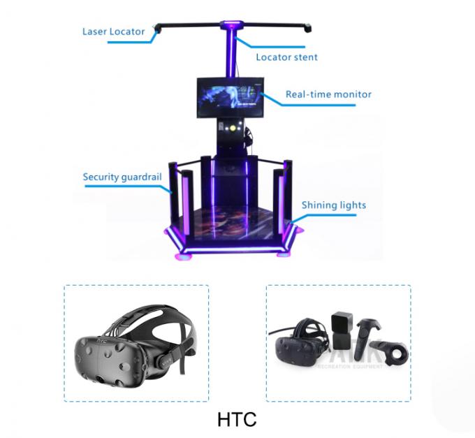 Tapis roulant à extrémité élevé de vr de pièce de monnaie d'amusement avec les joueurs vive du vr 3/5 d'équipement du htc vive+htc virtuels